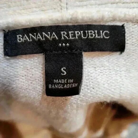 Banana Republic Women's Camel & White Striped Acrylic/Nylon/Spandex Knit Open Fr - Picture 10 of 11